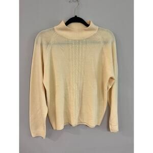 Allison Daley Yellow Sweater, Petite Med, Soft Knit, Spring Layering Essential
